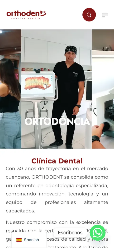 Vista móvil de Orthodent